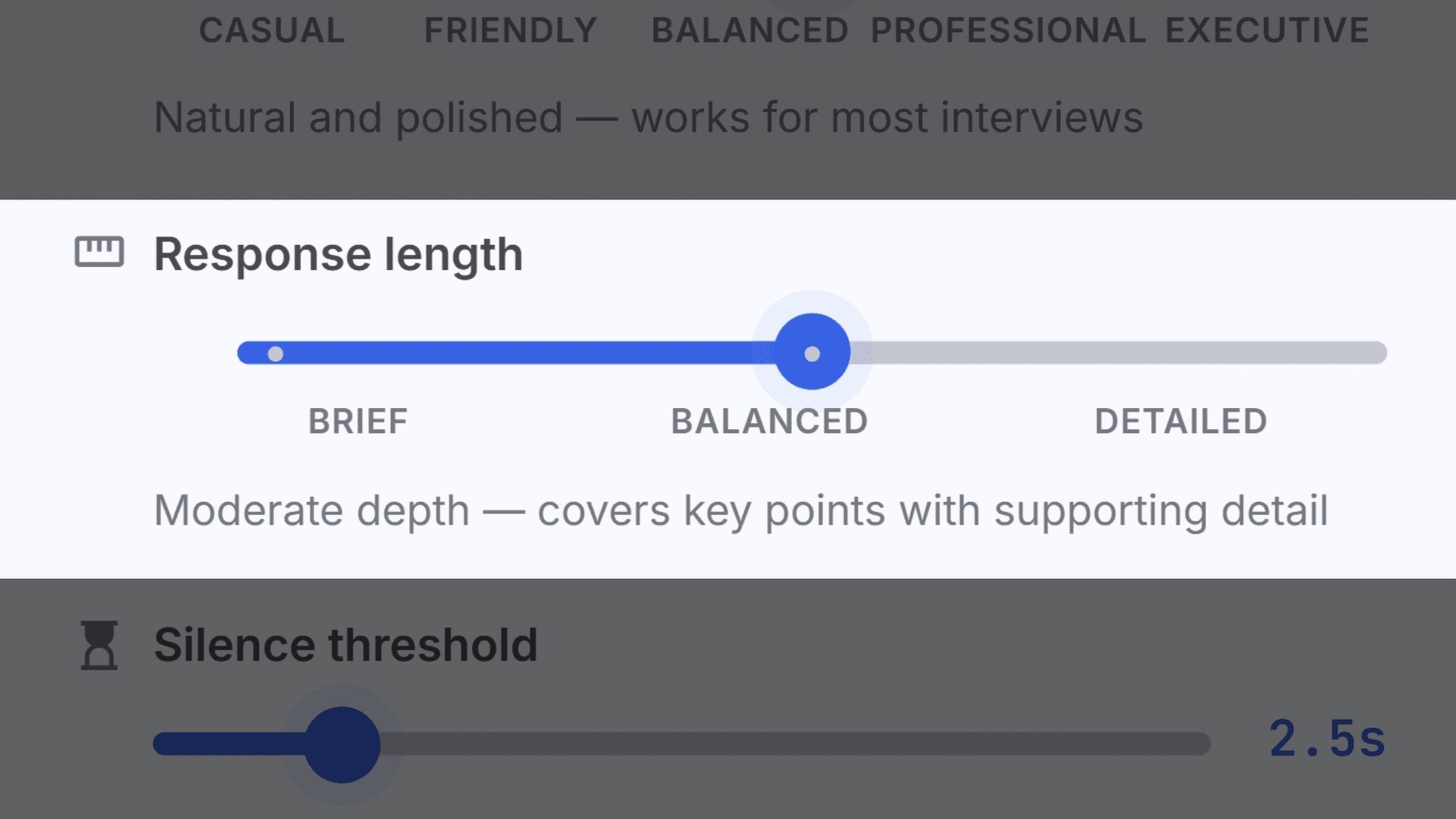 Response length control